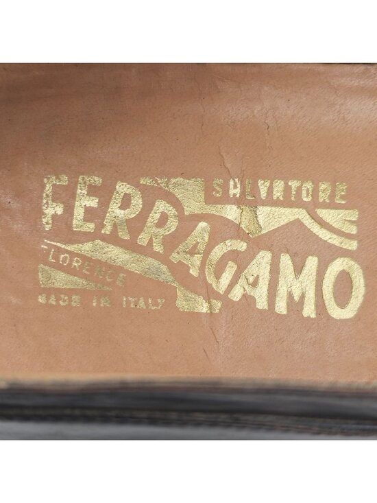 Vintage Salvatore Ferragamo Italy Mens 8.5D Brown Leather Dress Shoes Loafers main image 10